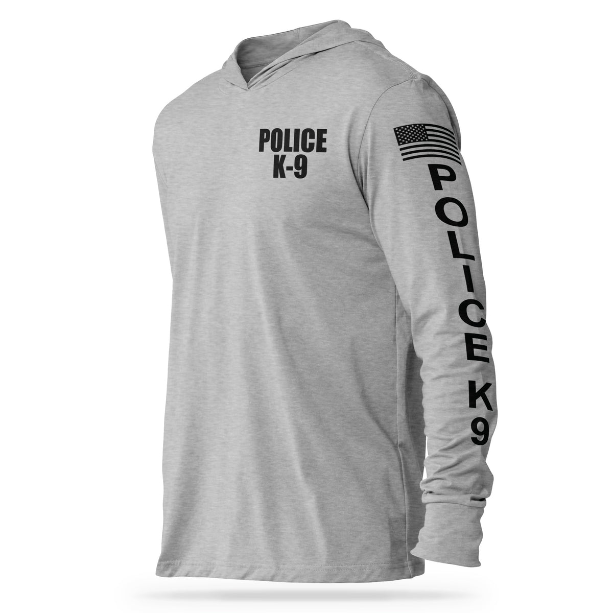 [POLICE K9] Cotton Hooded Tee [GRY/BLK]-13 Fifty Apparel
