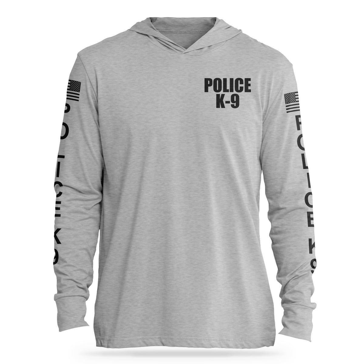 [POLICE K9] Cotton Hooded Tee [GRY/BLK]-13 Fifty Apparel