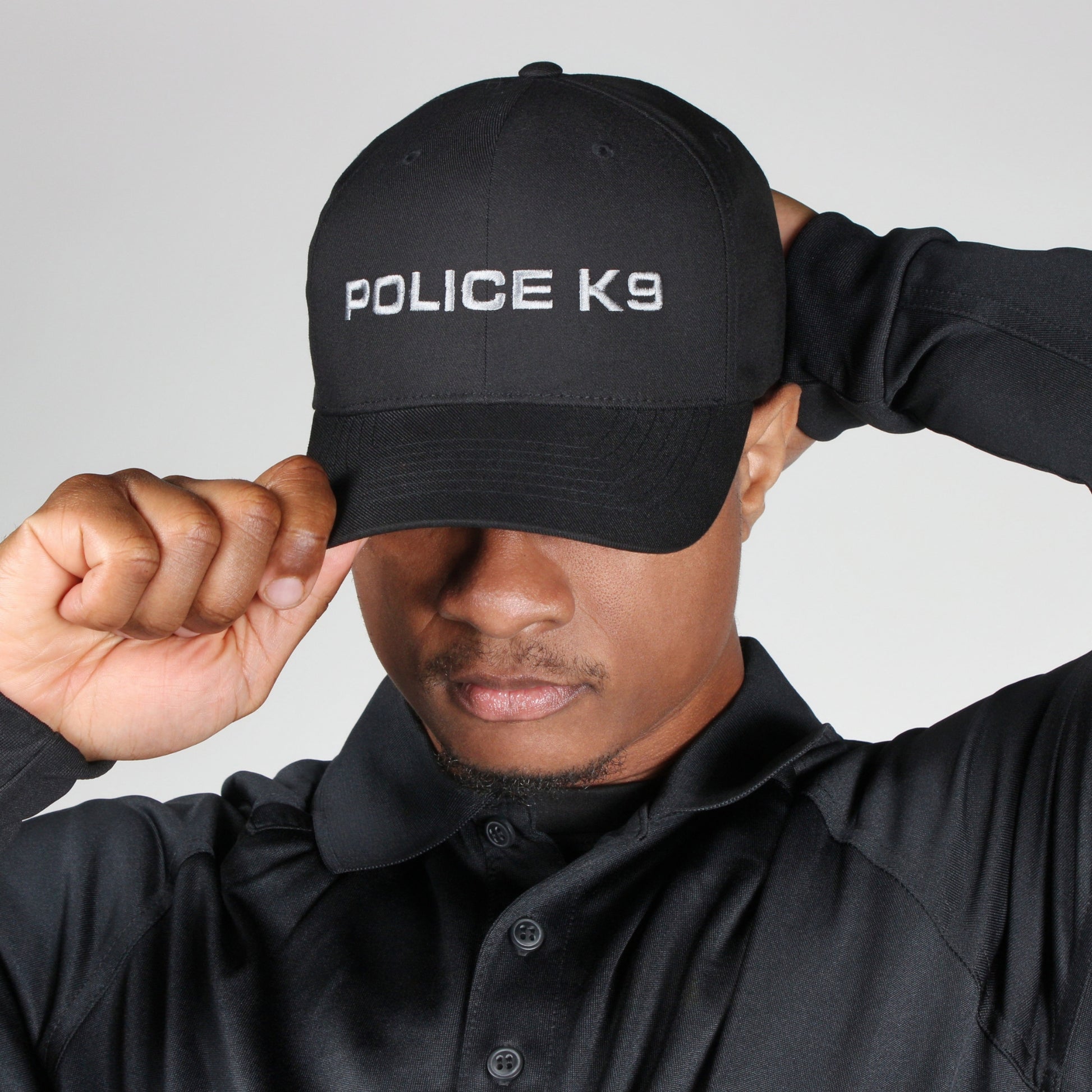 [POLICE K9] Embroidered Flexfit® Adjustable Cap [BLK/GRY]-13 Fifty Apparel
