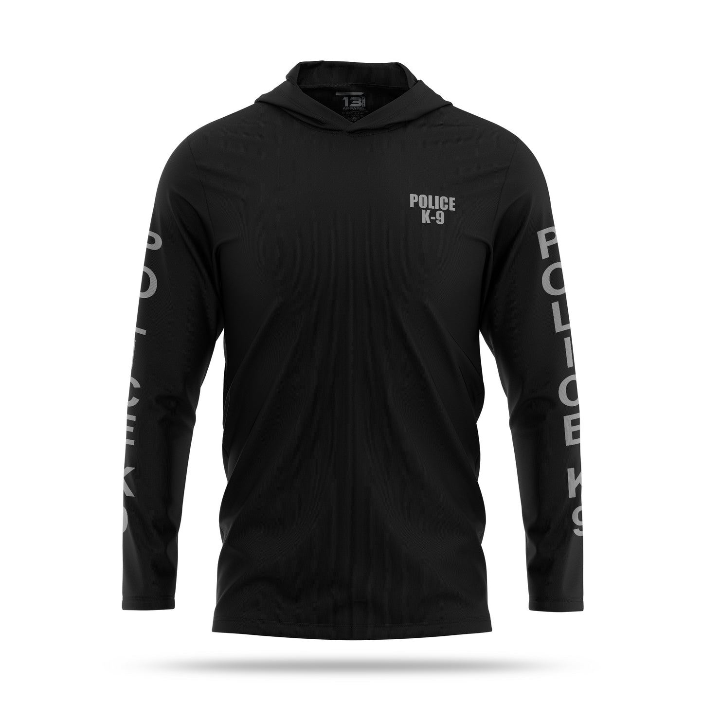 [POLICE K9] Men's Hooded Long Sleeve [BLK/GRY]-13 Fifty Apparel