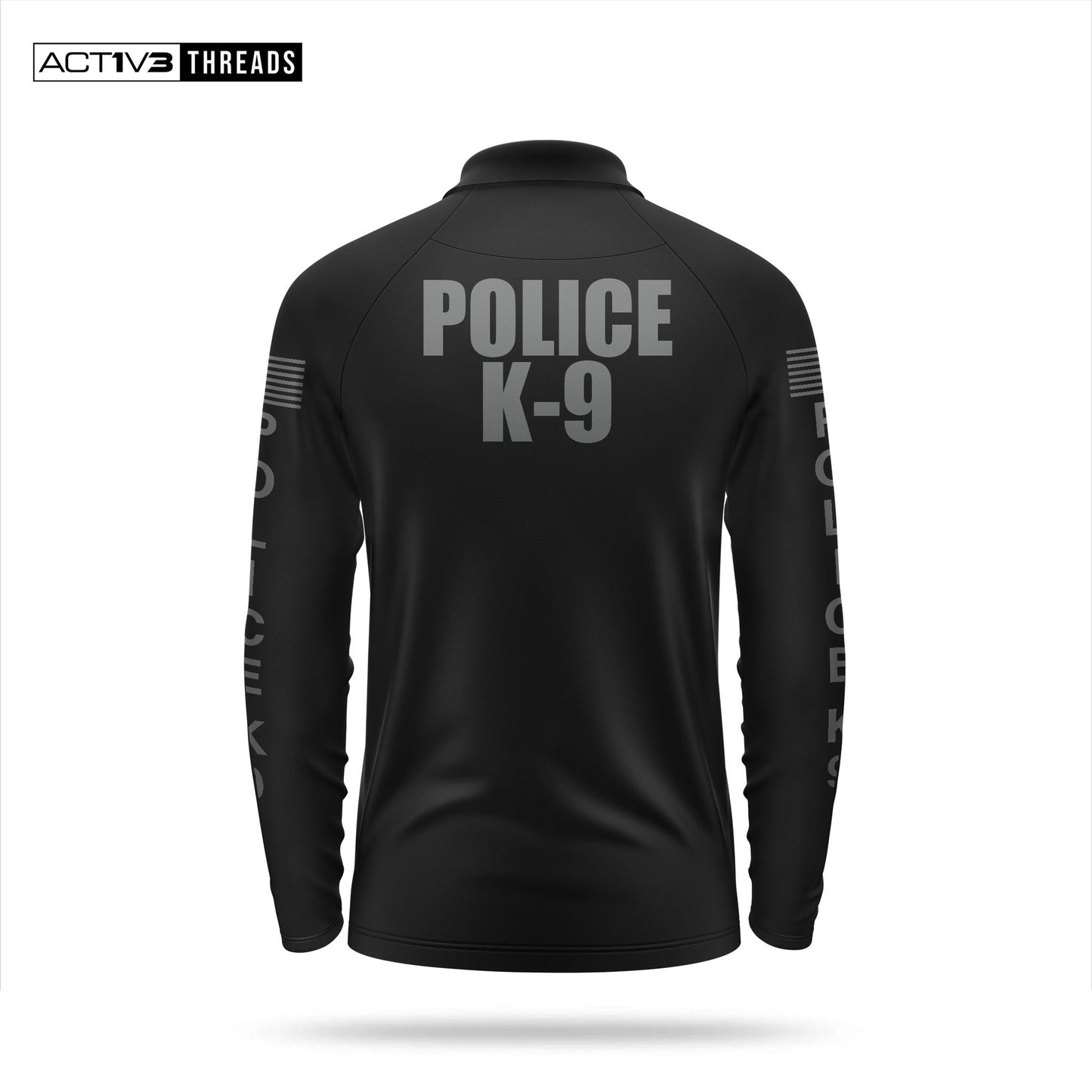 [POLICE K9] Men's Performance Polo Long Sleeve [BLK/GRY]-13 Fifty Apparel
