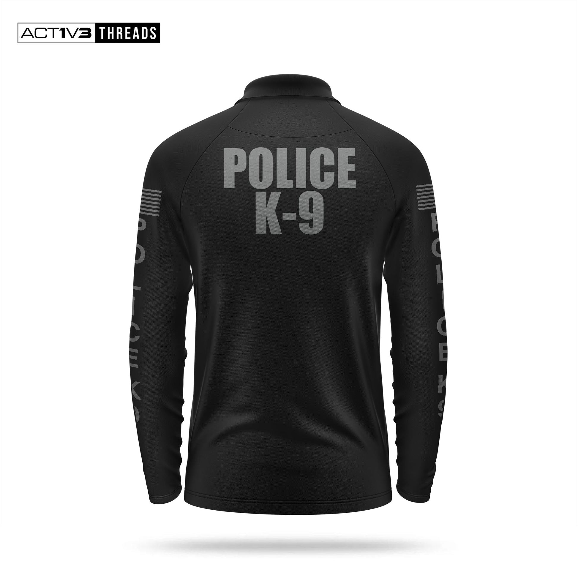 [POLICE K9] Men's Performance Polo Long Sleeve [BLK/GRY]-13 Fifty Apparel