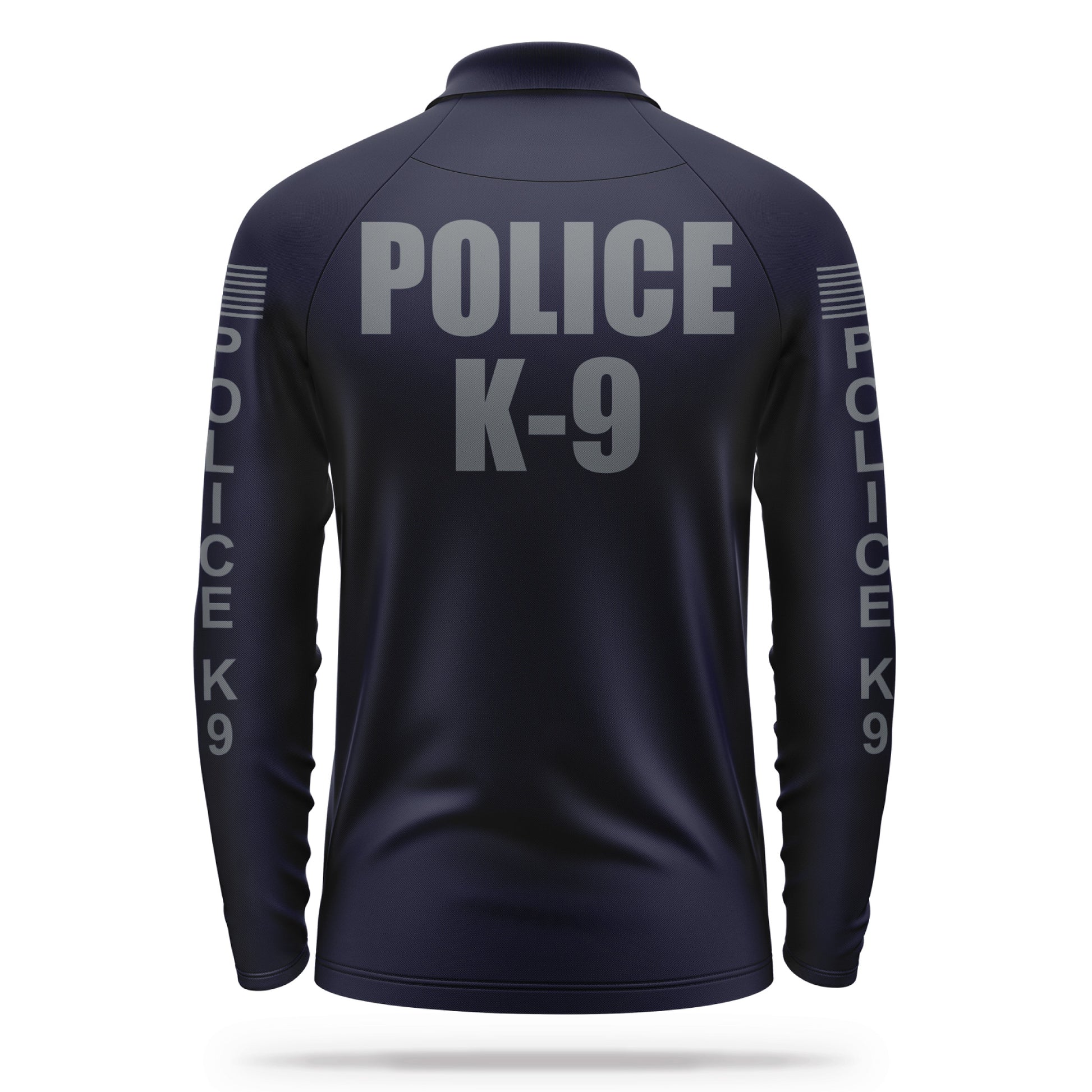 [POLICE K9] Men's Performance Polo Long Sleeve [NVY/GRY] 13 Fifty Apparel 