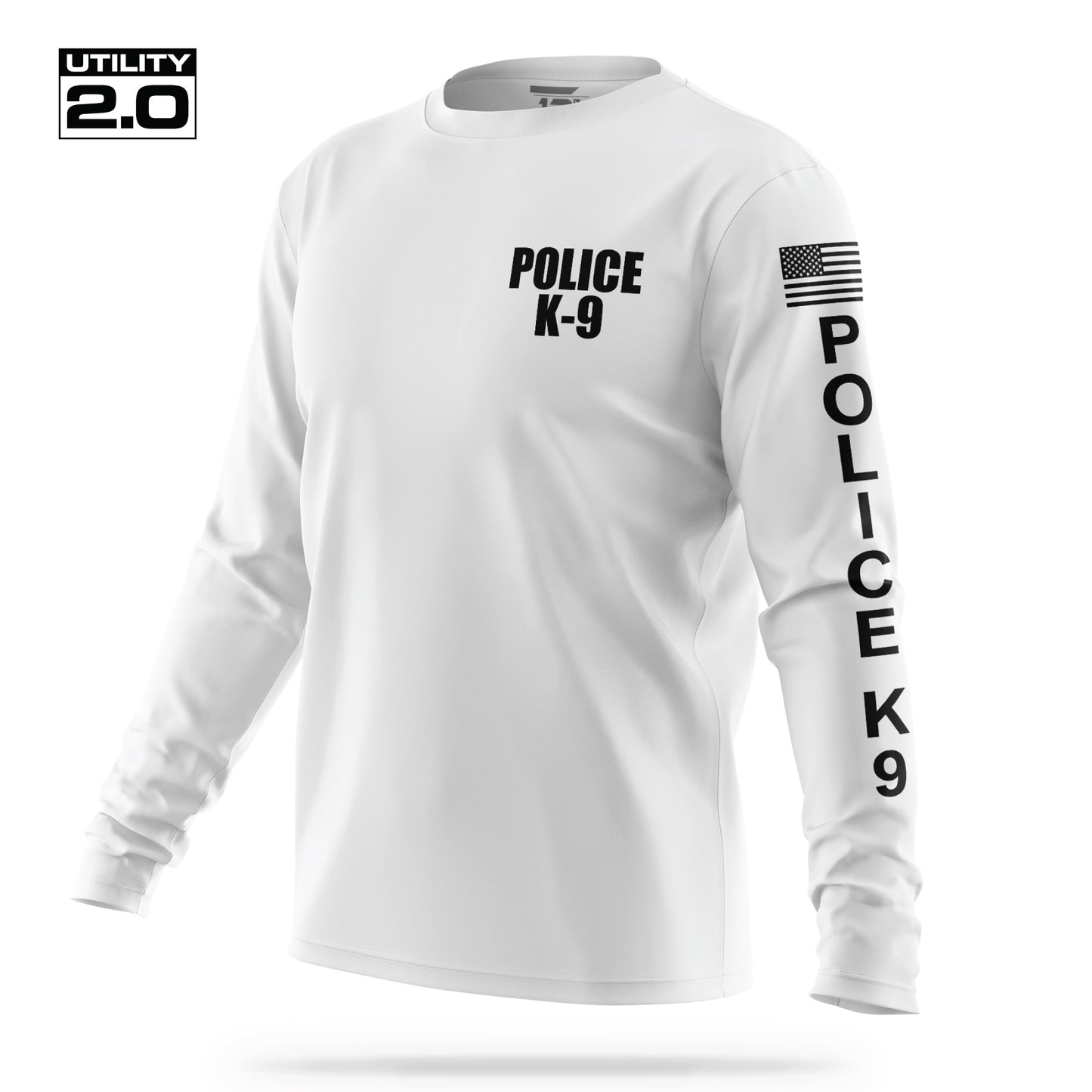 [POLICE K9] Men's Utility 2.0 Long Sleeve [WHT/BLK]-13 Fifty Apparel