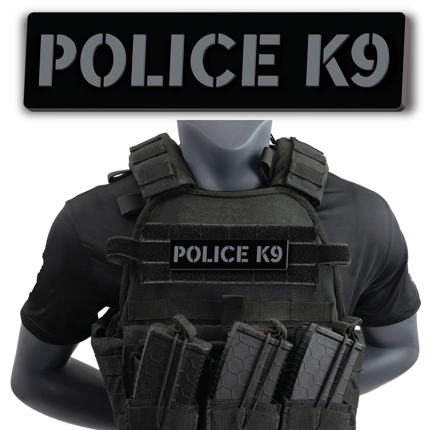 [POLICE K9] Operator PVC Patch [BLK/GRY]-13 Fifty Apparel