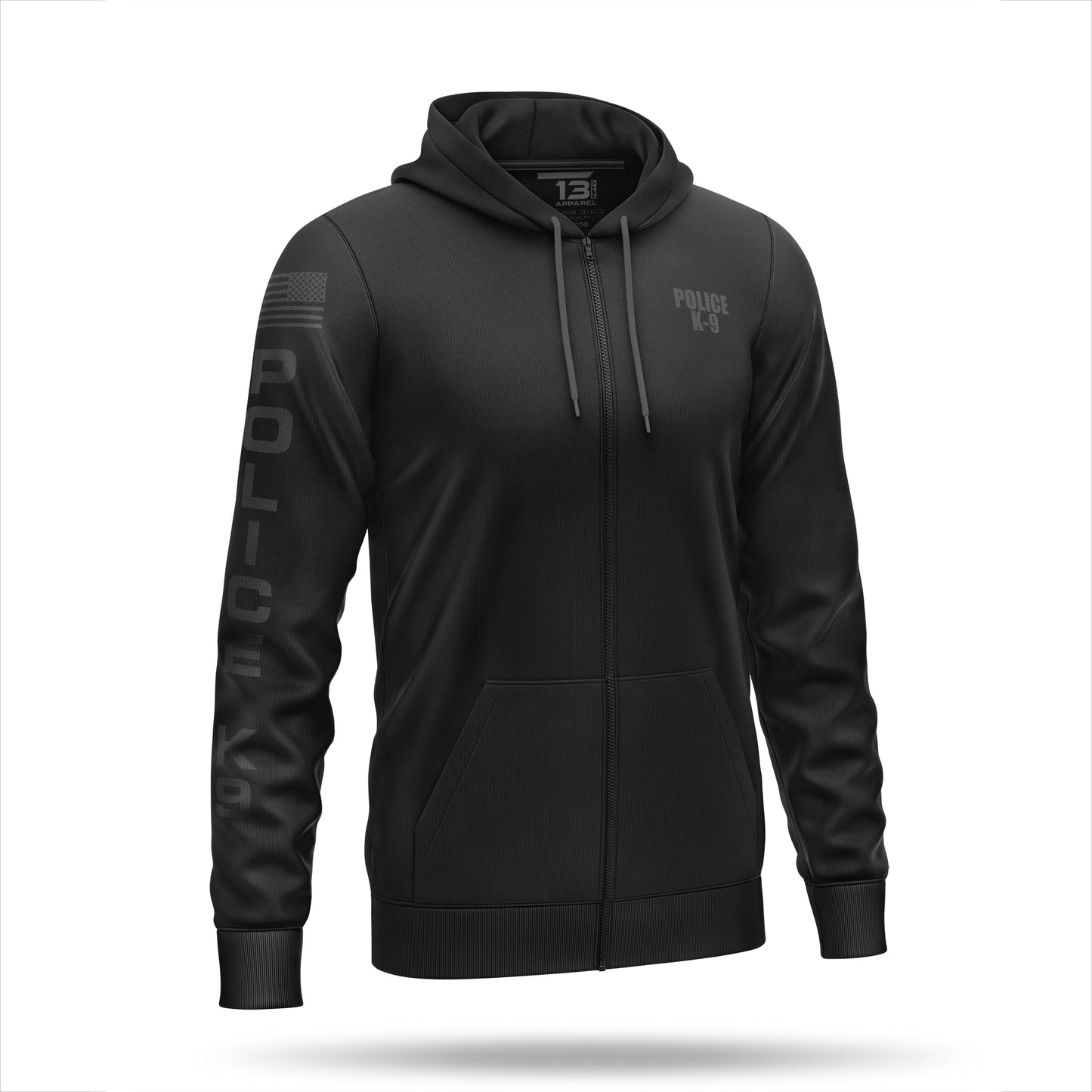 [POLICE K9] Performance Full-Zip Hoodie [BLK/BLK]-13 Fifty Apparel