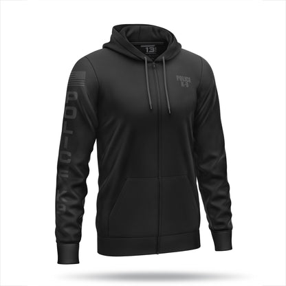 [POLICE K9] Performance Full-Zip Hoodie [BLK/BLK]-13 Fifty Apparel
