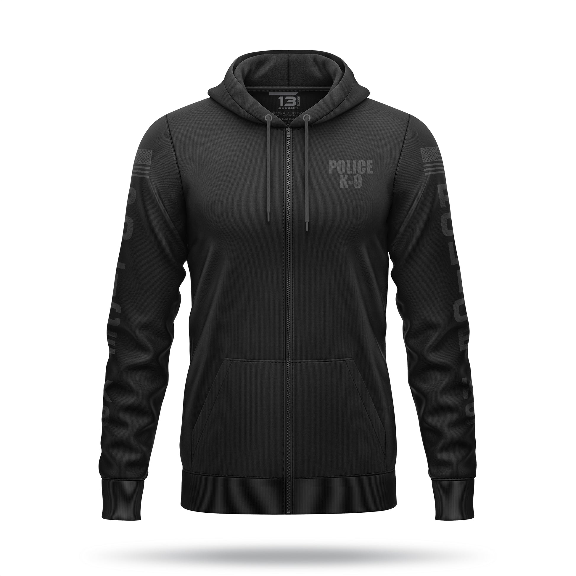 [POLICE K9] Performance Full-Zip Hoodie [BLK/BLK]-13 Fifty Apparel