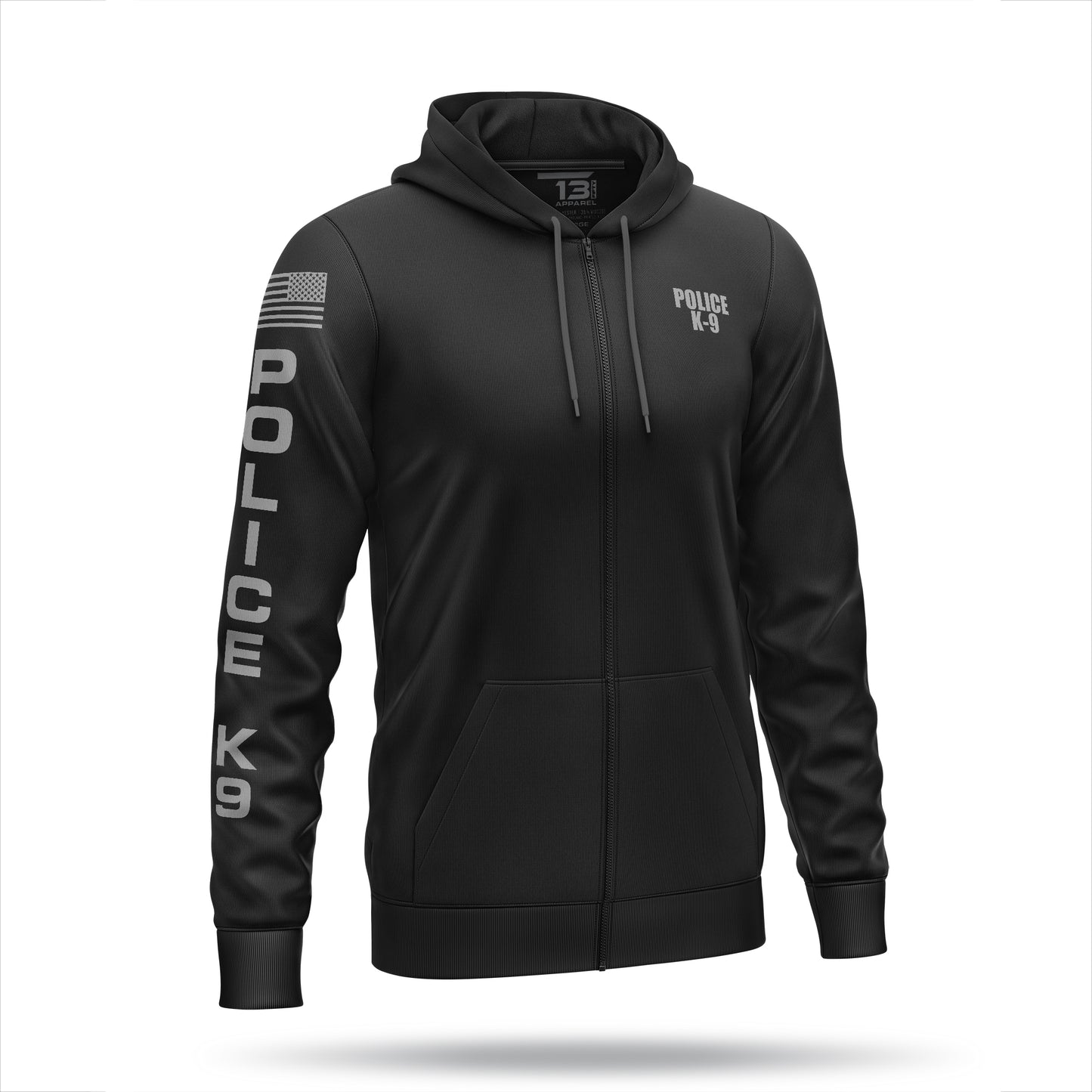[POLICE K9] Performance Full-Zip Hoodie [BLK/GRY]-13 Fifty Apparel