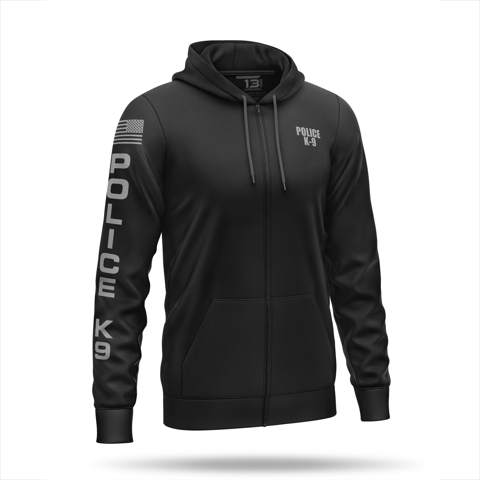 [POLICE K9] Performance Full-Zip Hoodie [BLK/GRY]-13 Fifty Apparel