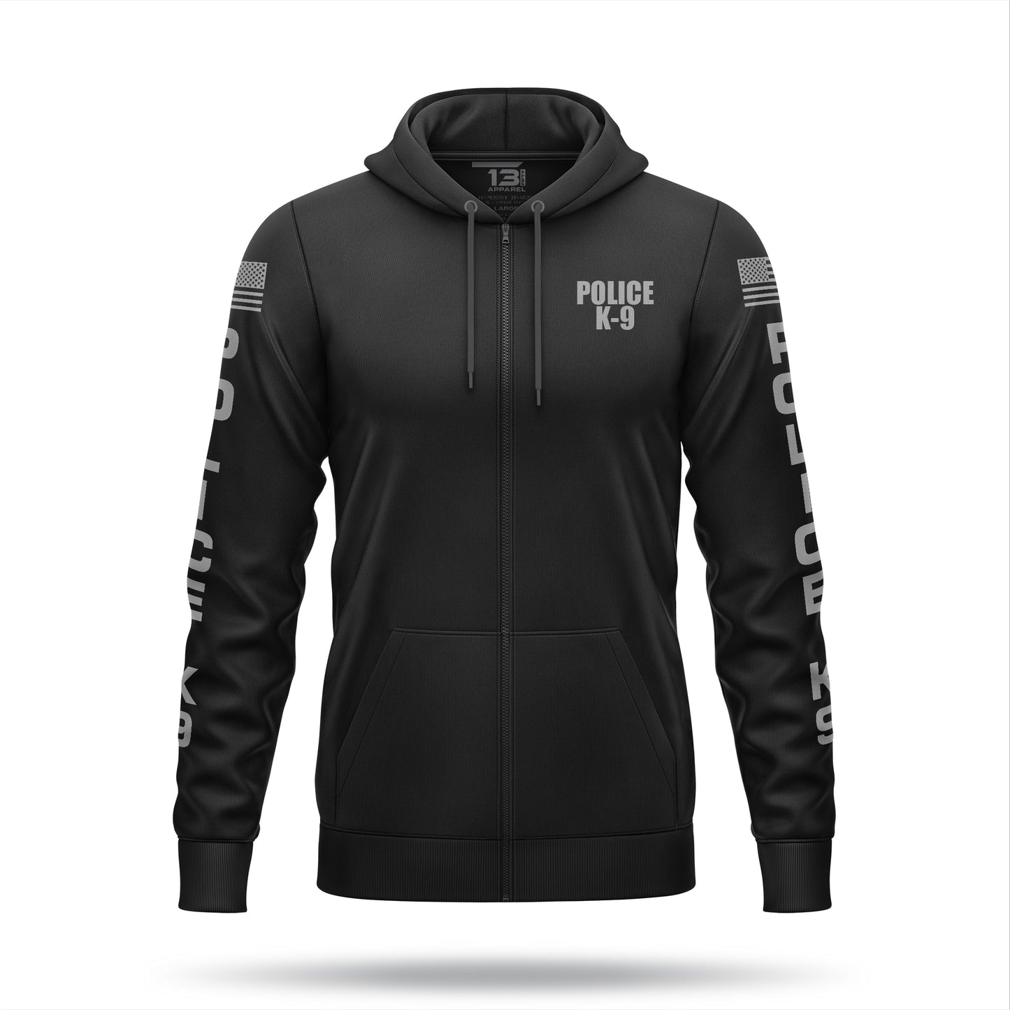 [POLICE K9] Performance Full-Zip Hoodie [BLK/GRY]-13 Fifty Apparel