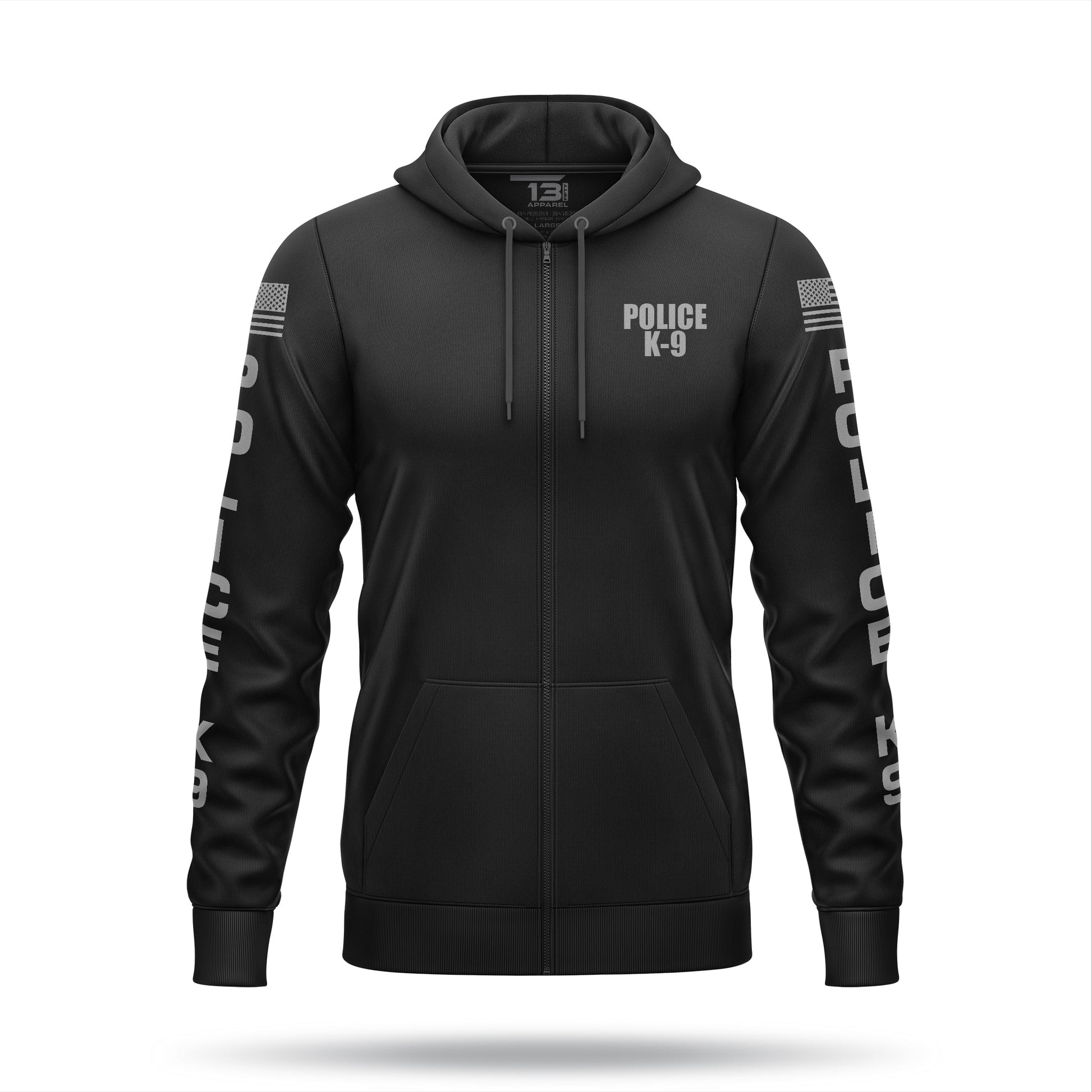 [POLICE K9] Performance Full-Zip Hoodie [BLK/GRY]-13 Fifty Apparel