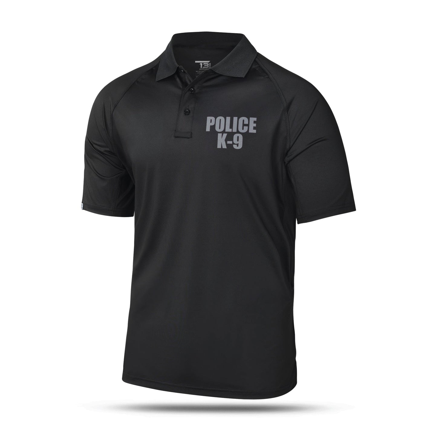 [POLICE K9] Reflective Men's Performance Polo [BLK/REF]-13 Fifty Apparel