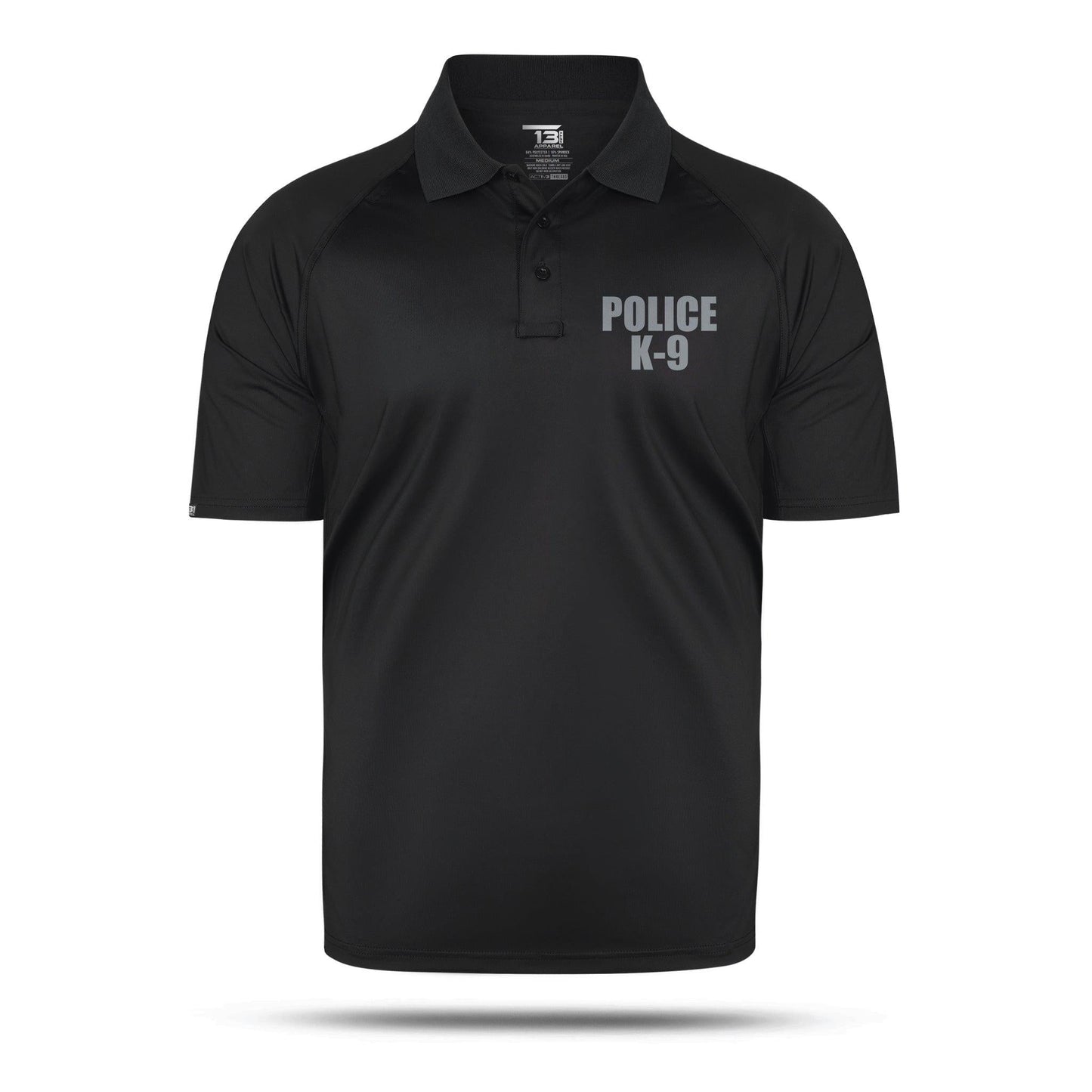 [POLICE K9] Reflective Men's Performance Polo [BLK/REF]-13 Fifty Apparel