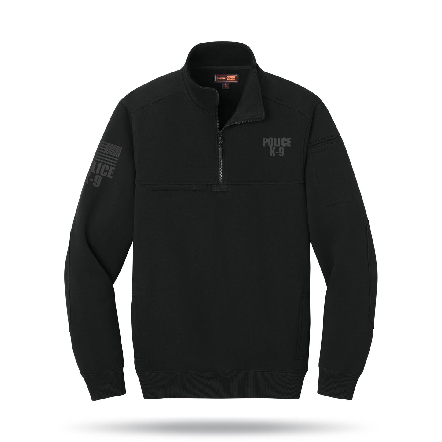 [POLICE K9] Tough Fleece Quarter Zip [BLK/BLK]-13 Fifty Apparel
