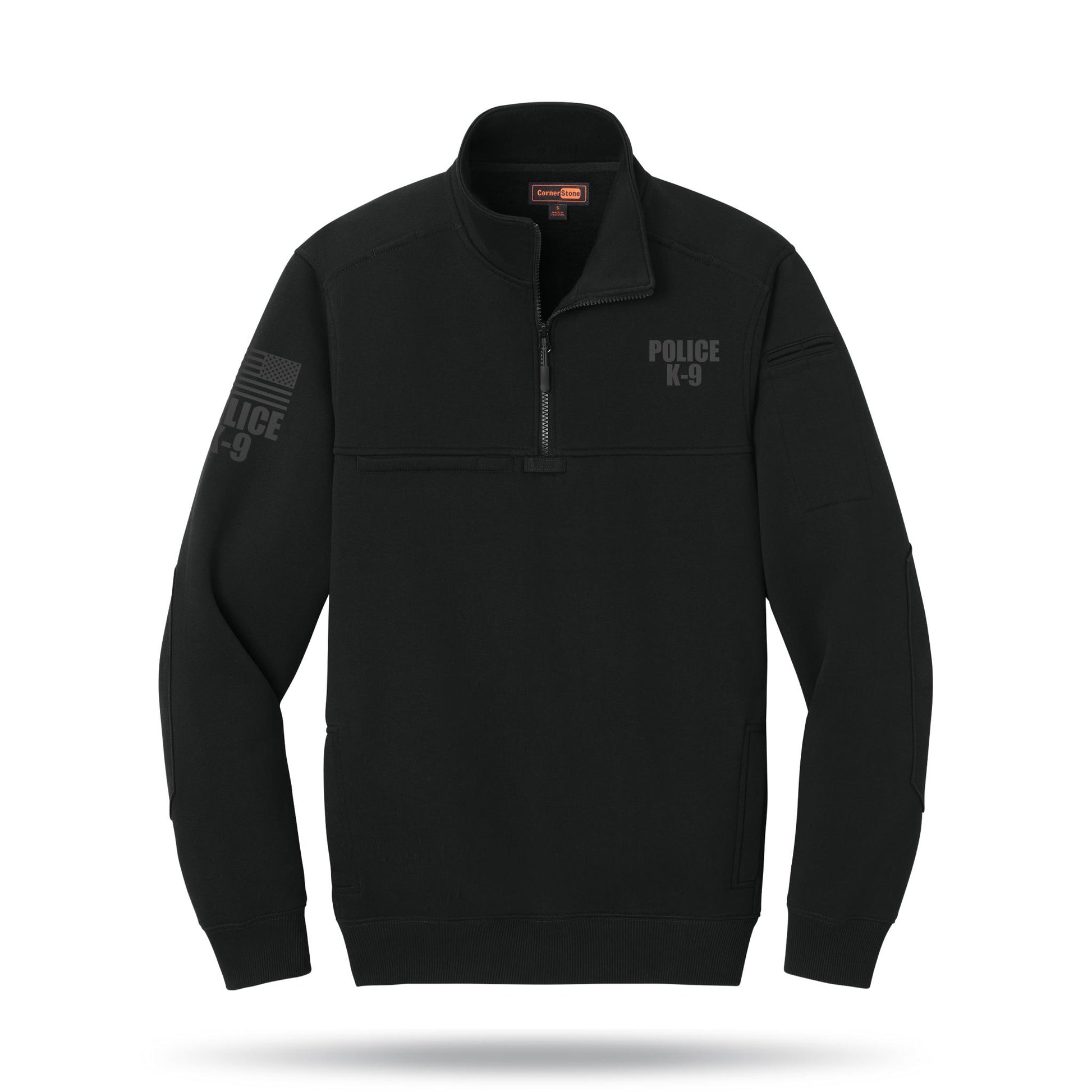 [POLICE K9] Tough Fleece Quarter Zip [BLK/BLK]-13 Fifty Apparel