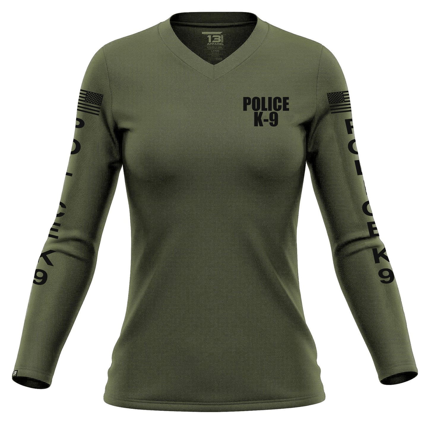 [POLICE K9] Women's Performance Long Sleeve [GRN/BLK]-13 Fifty Apparel