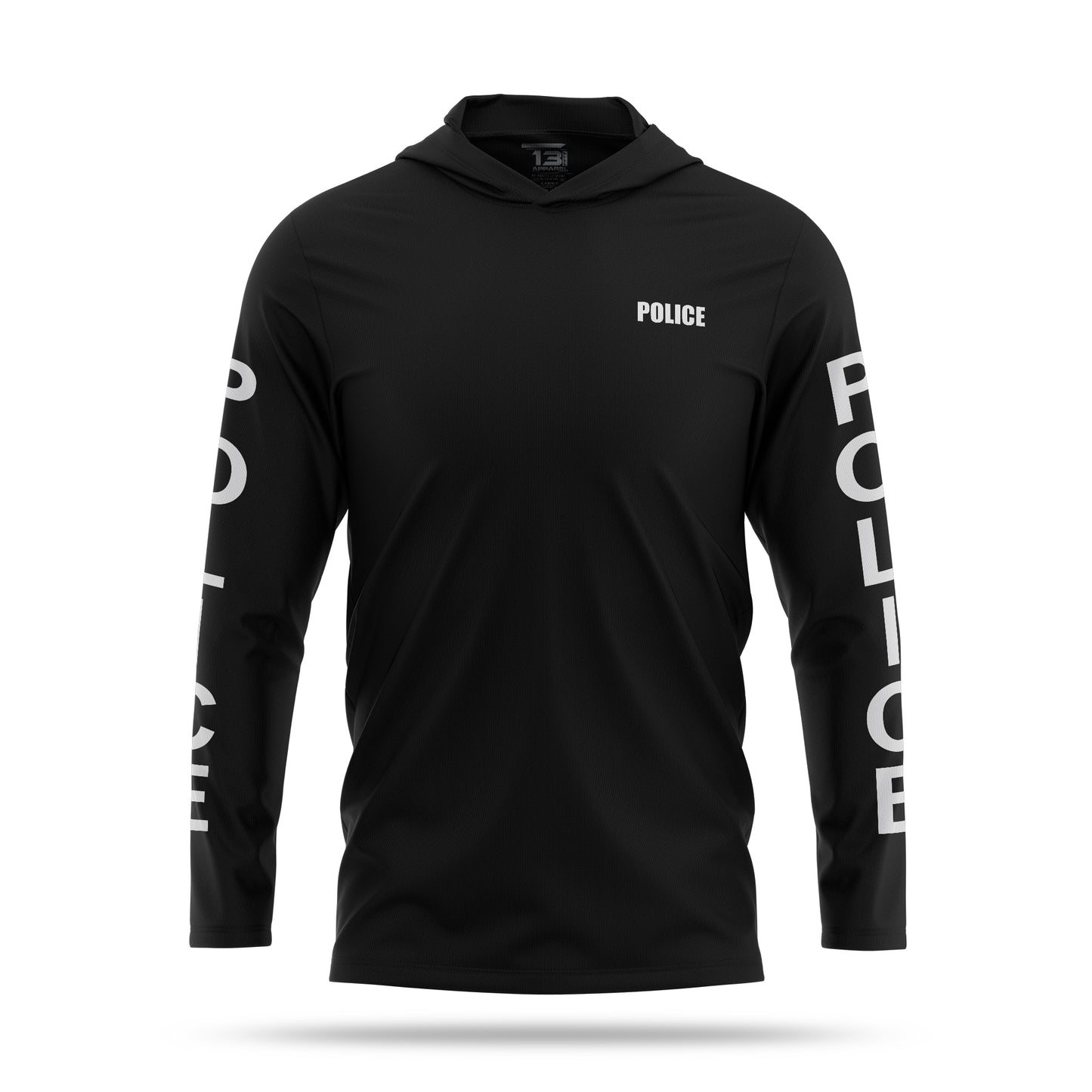 [POLICE] Men's Hooded Long Sleeve [BLK/WHT] 13 Fifty Apparel 