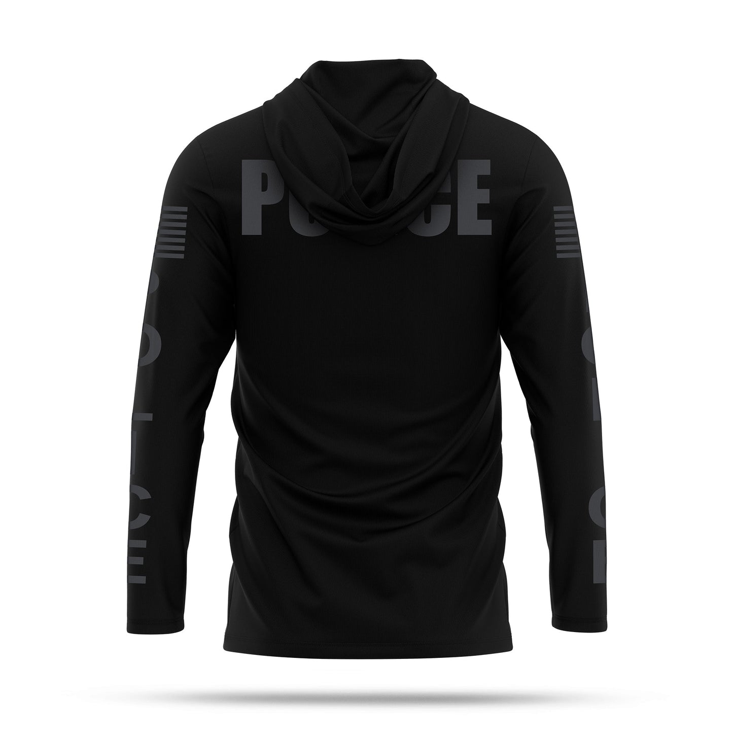 [POLICE] Men's Performance Hooded Long Sleeve [BLK/BLK]-13 Fifty Apparel