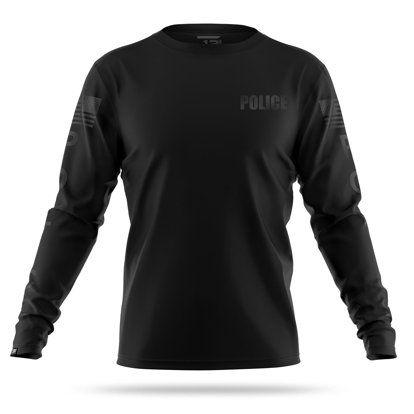 [POLICE] Men's Performance Long Sleeve [BLK/BLK]-13 Fifty Apparel