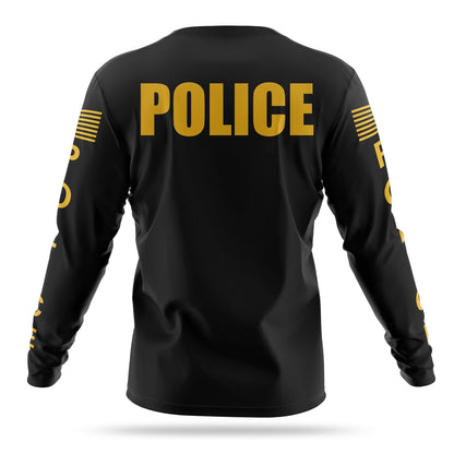 [POLICE] Men's Performance Long Sleeve [BLK/GLD]-13 Fifty Apparel