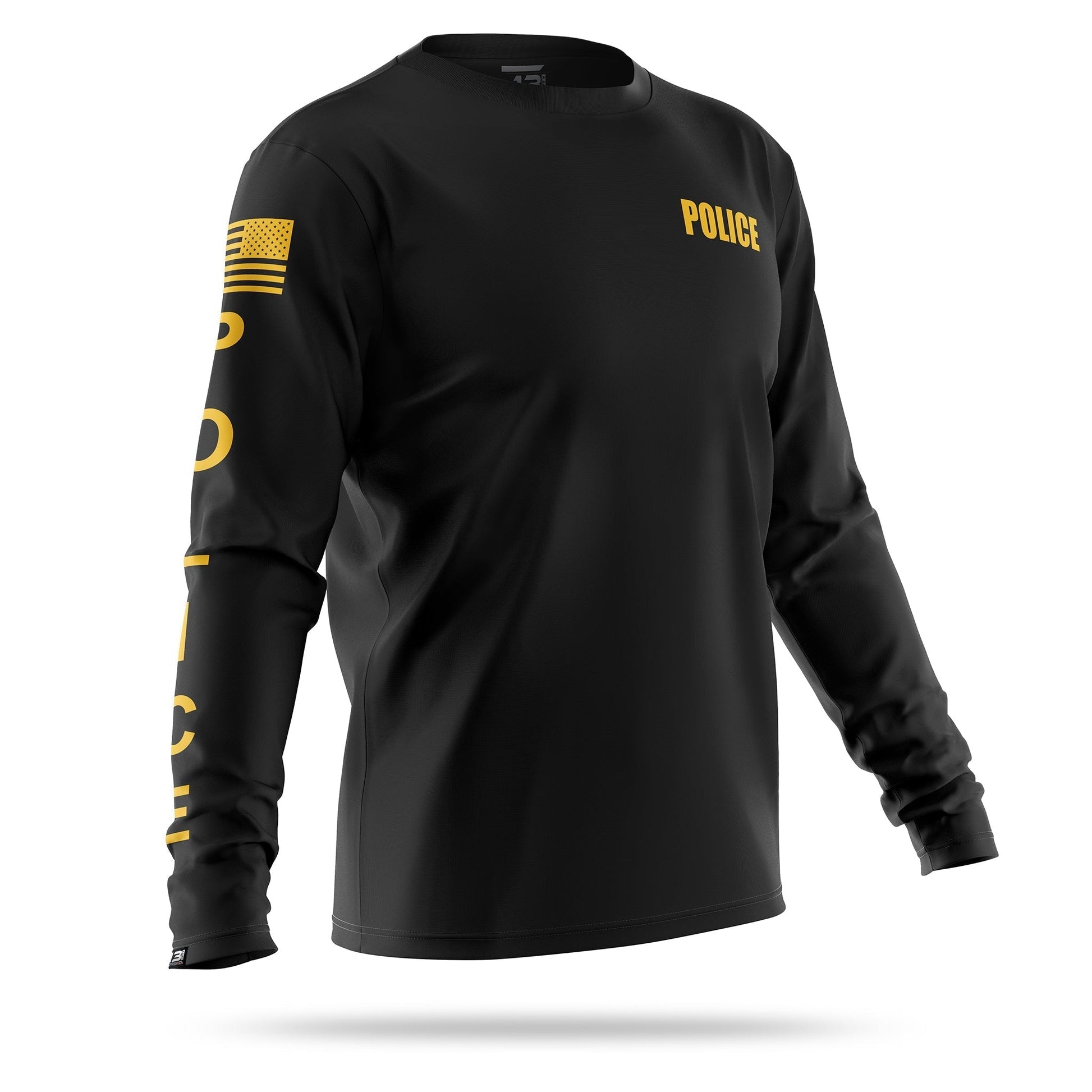 [POLICE] Men's Performance Long Sleeve [BLK/GLD]-13 Fifty Apparel