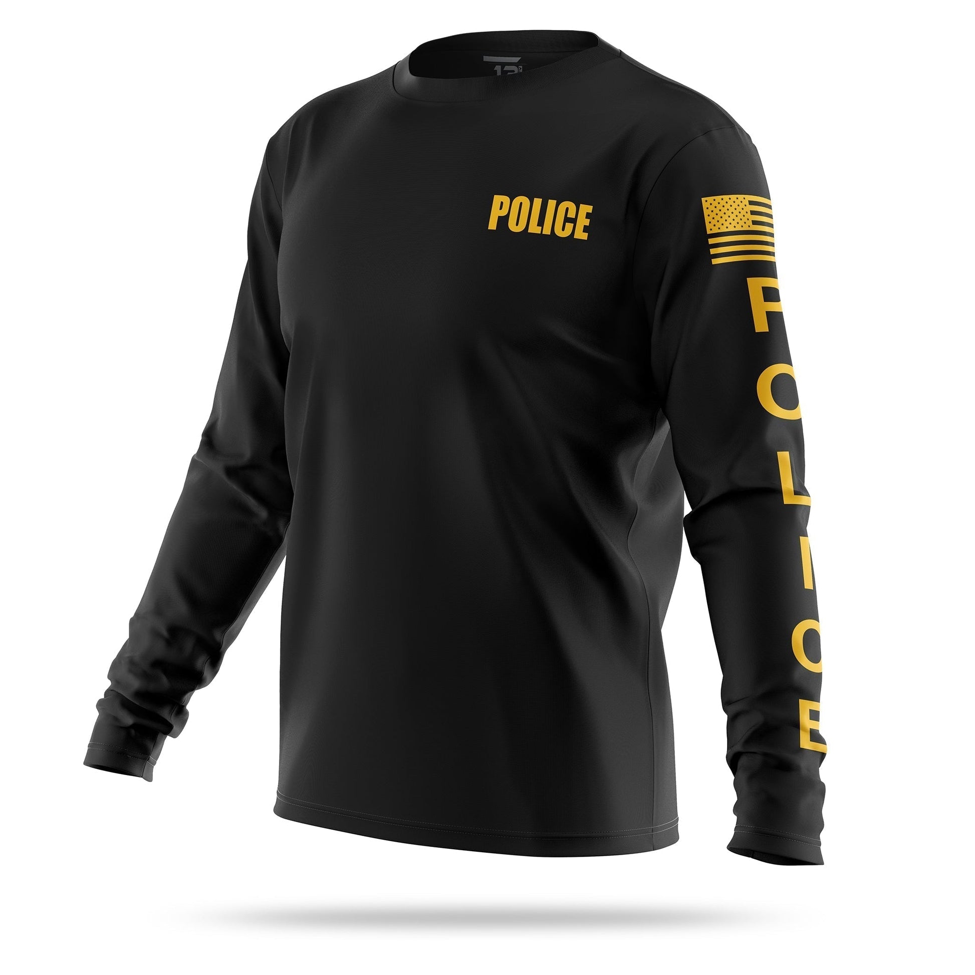 [POLICE] Men's Performance Long Sleeve [BLK/GLD]-13 Fifty Apparel