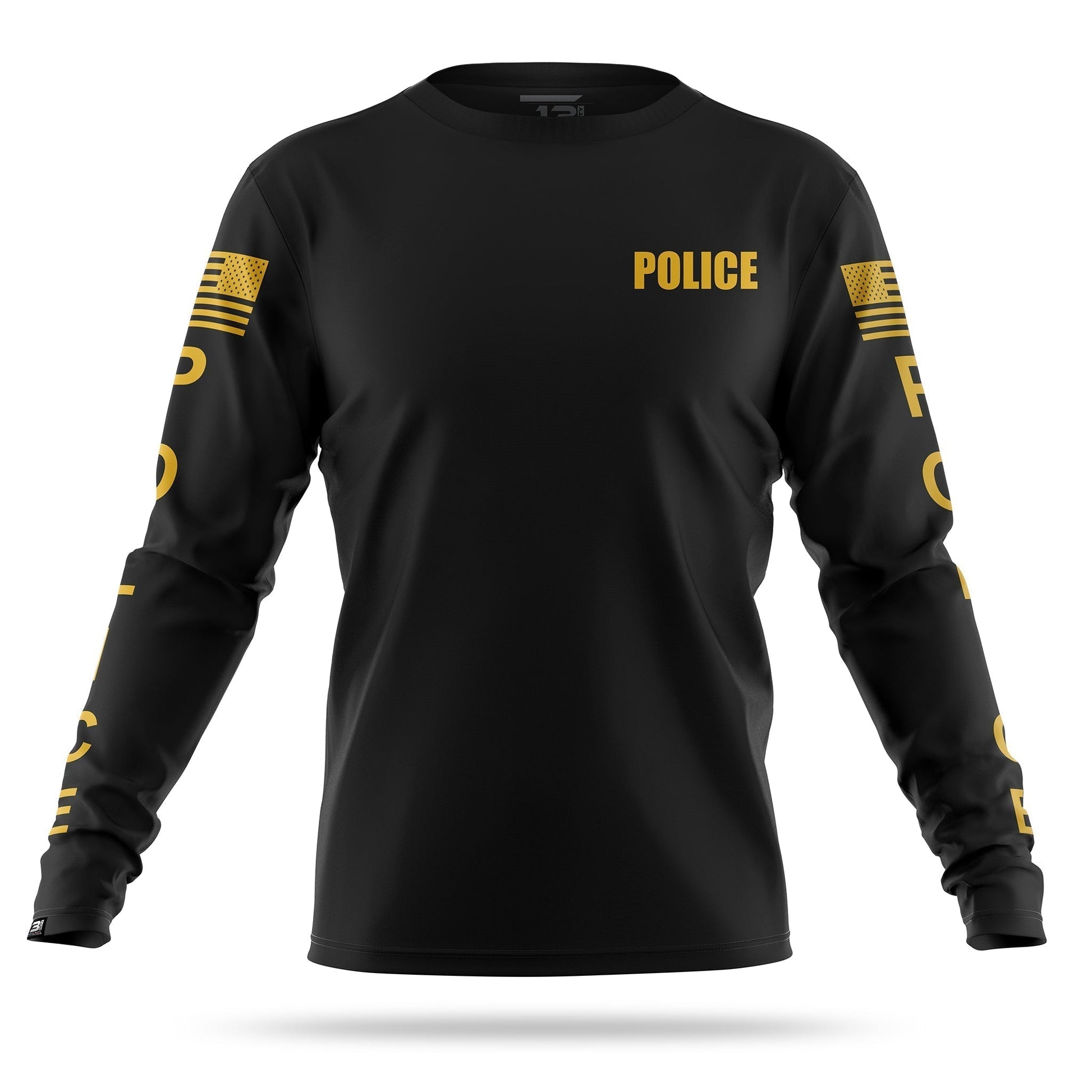 [POLICE] Men's Performance Long Sleeve [BLK/GLD]-13 Fifty Apparel