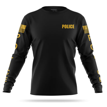 [POLICE] Men's Performance Long Sleeve [BLK/GLD]-13 Fifty Apparel