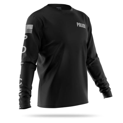 [POLICE] Men's Performance Long Sleeve [BLK/GRY]-13 Fifty Apparel