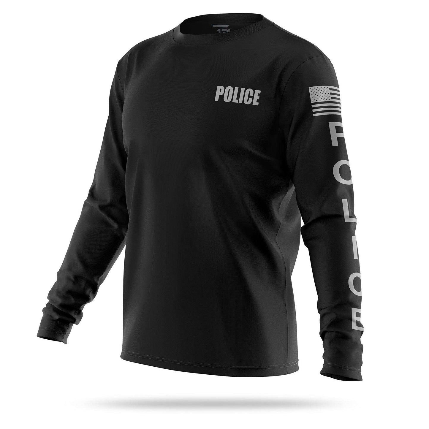 [POLICE] Men's Performance Long Sleeve [BLK/GRY]-13 Fifty Apparel