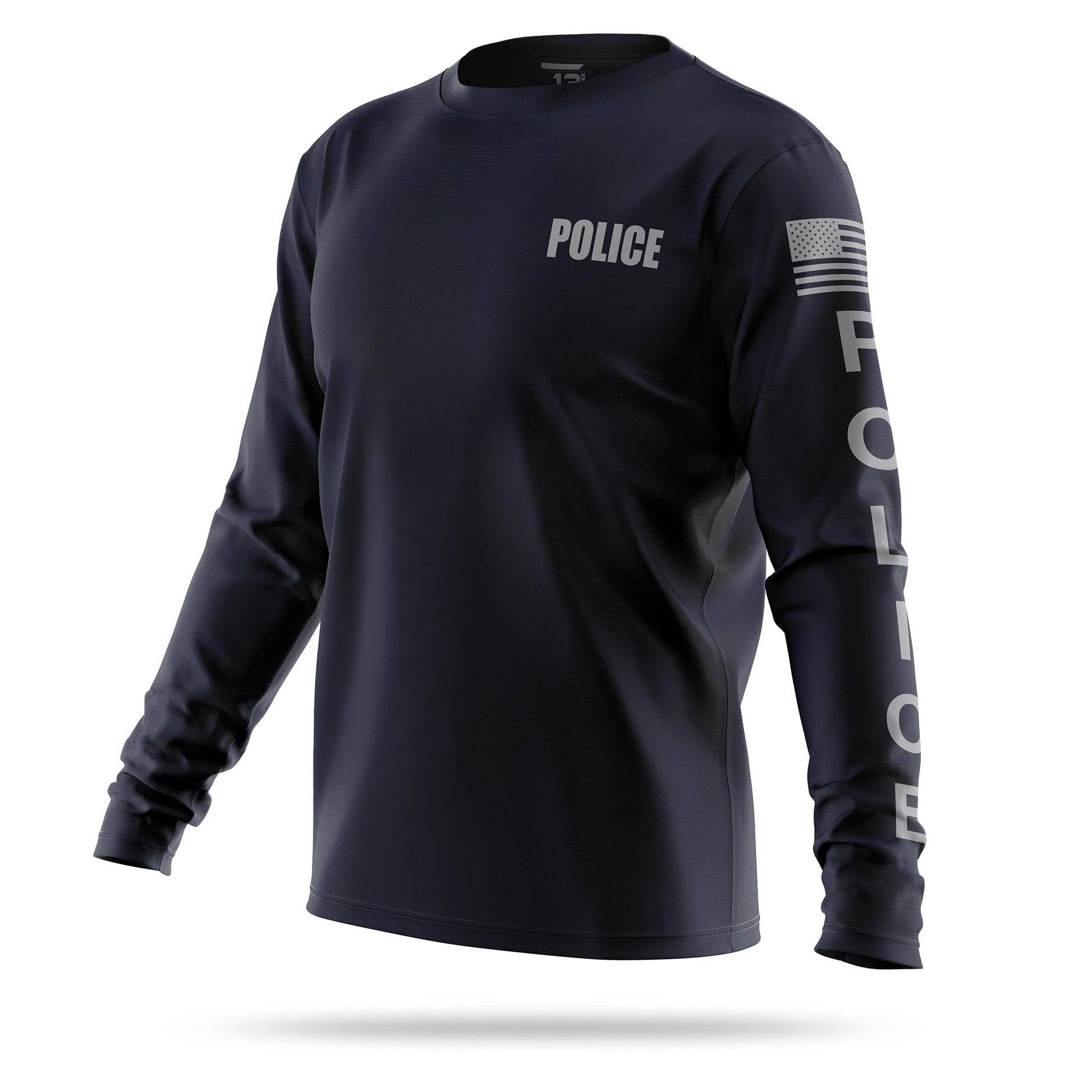 [POLICE] Men's Performance Long Sleeve [NVY/GRY]-13 Fifty Apparel