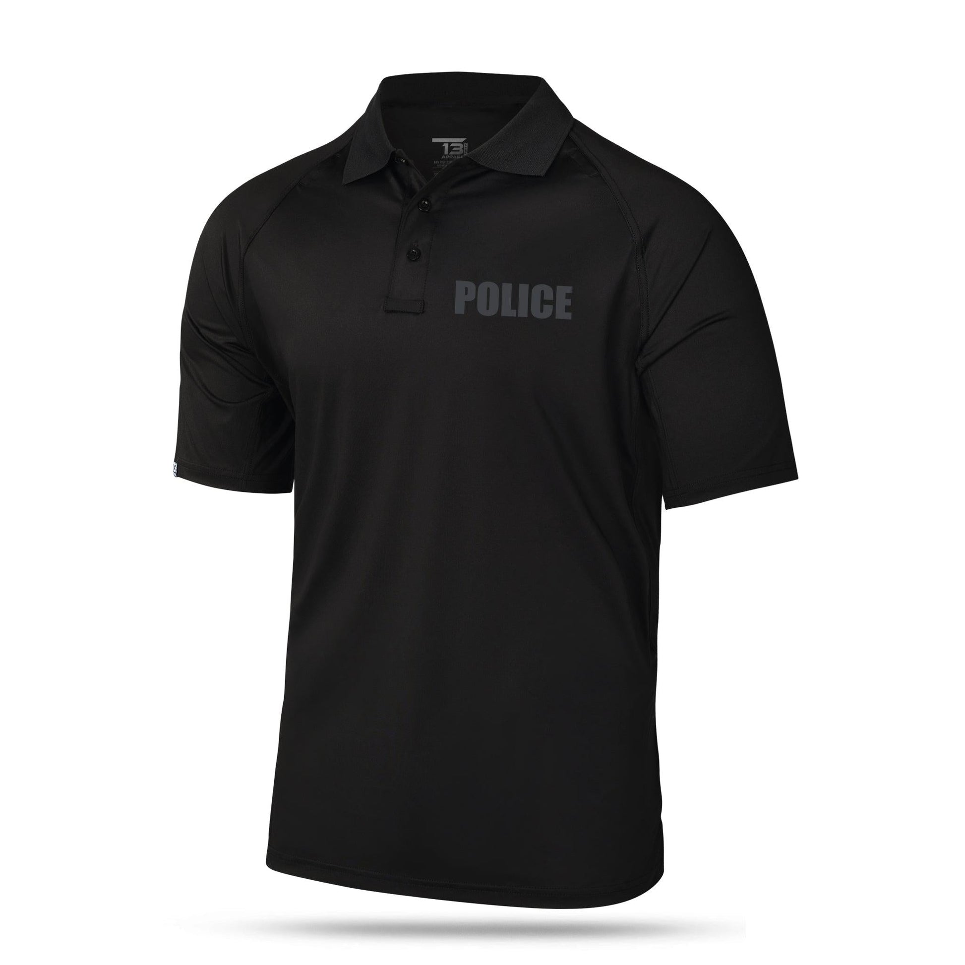 [POLICE] Men's Performance Polo [BLK/BLK]-13 Fifty Apparel