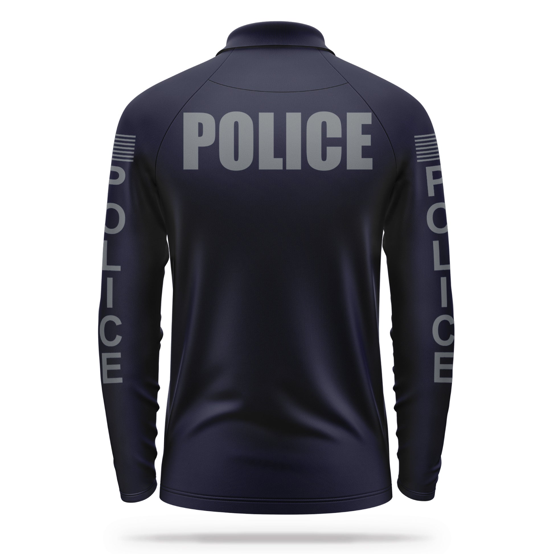[POLICE] Men's Performance Polo Long Sleeve [NVY/GRY] 13 Fifty Apparel 