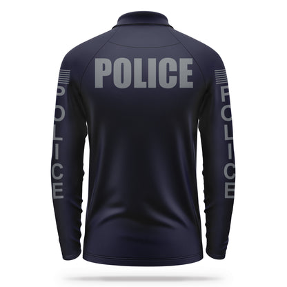 [POLICE] Men's Performance Polo Long Sleeve [NVY/GRY] 13 Fifty Apparel 