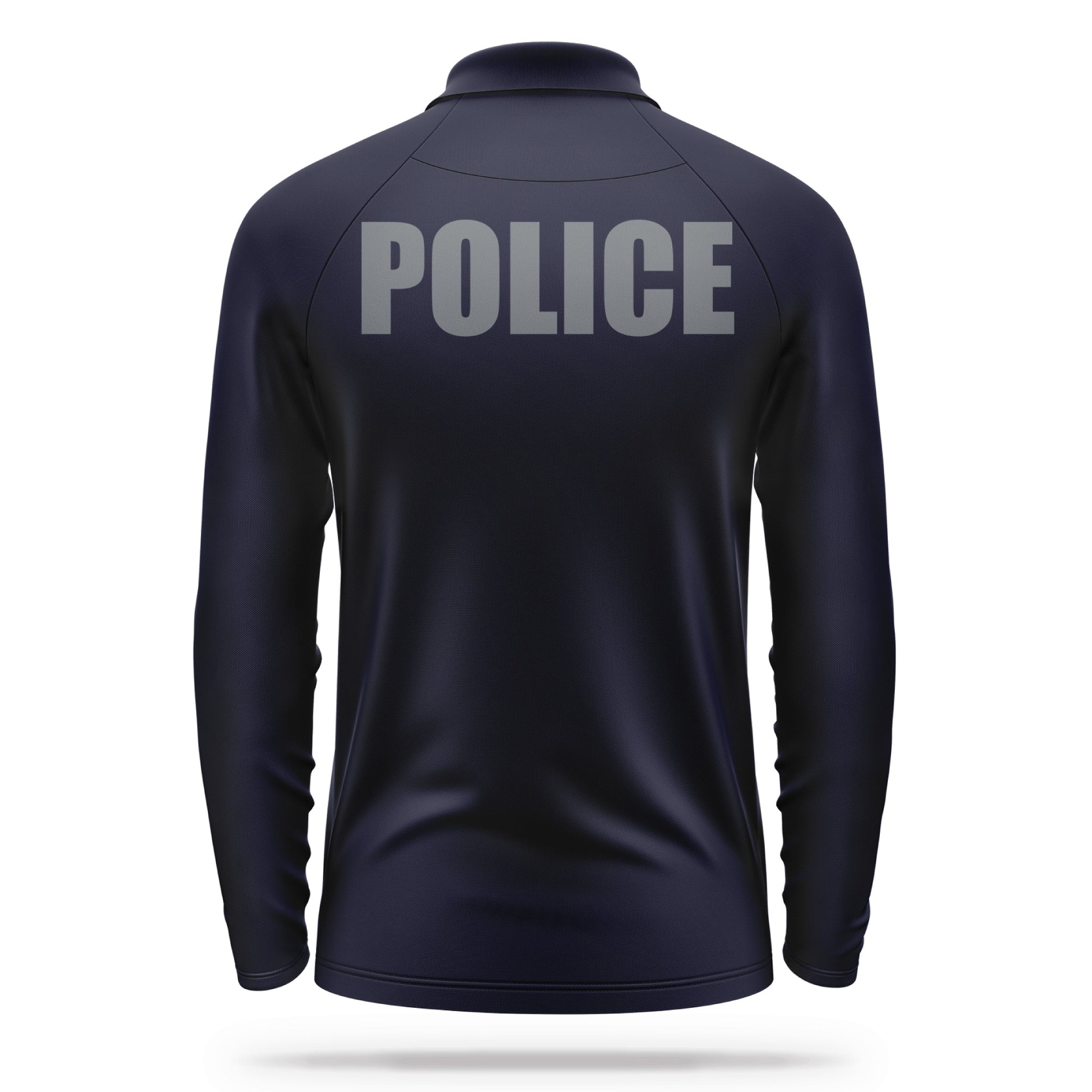 [POLICE] Men's Performance Polo Long Sleeve [NVY/GRY]-13 Fifty Apparel