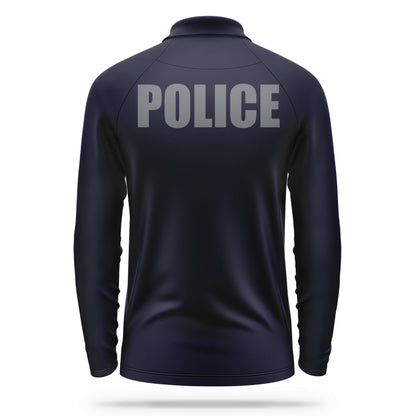 [POLICE] Men's Performance Polo Long Sleeve [NVY/GRY]-13 Fifty Apparel