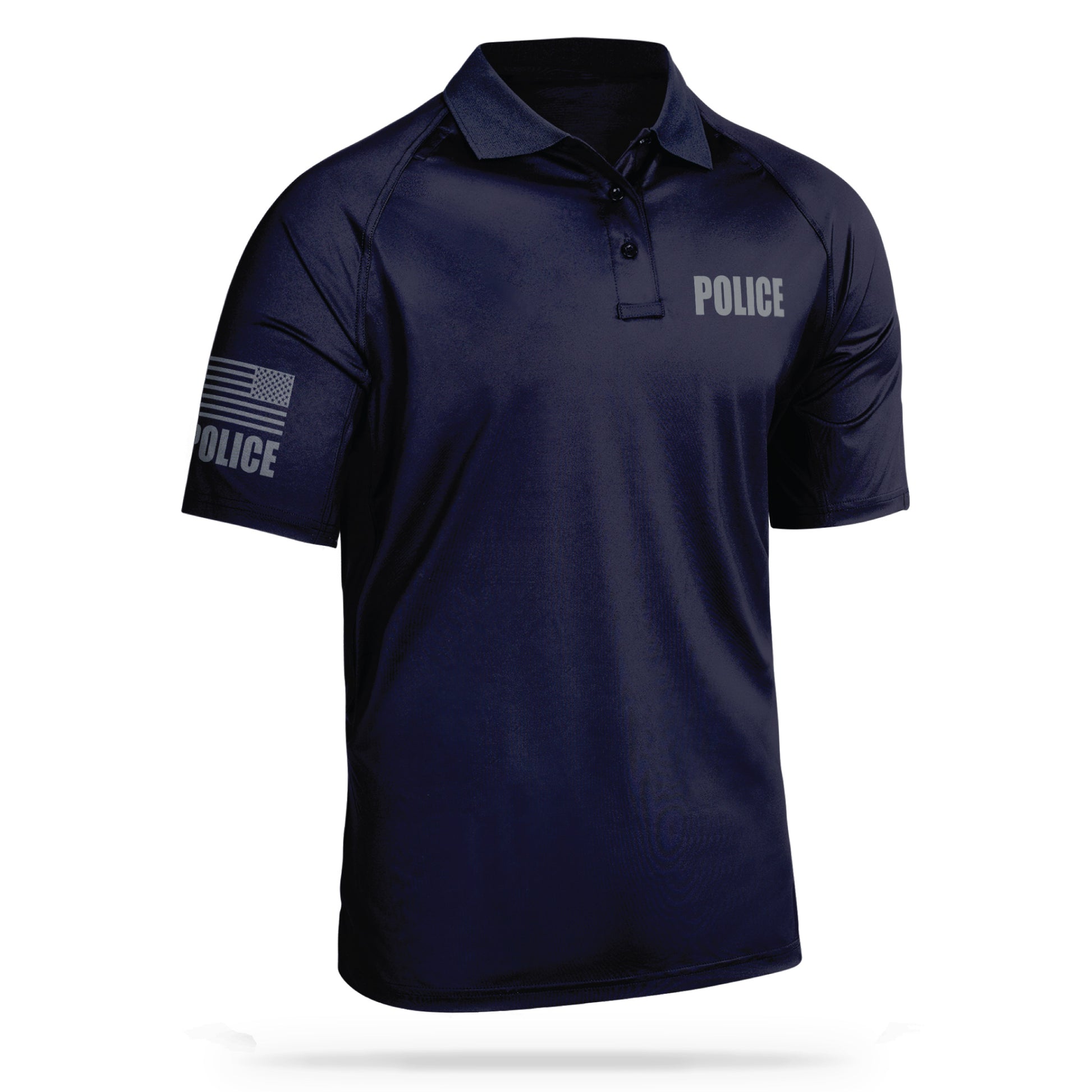 [POLICE] Men's Performance Polo [NVY/GRY] 13 Fifty Apparel 