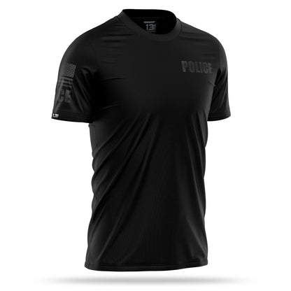 [POLICE] Men's Performance Shirt [BLK/BLK]-13 Fifty Apparel