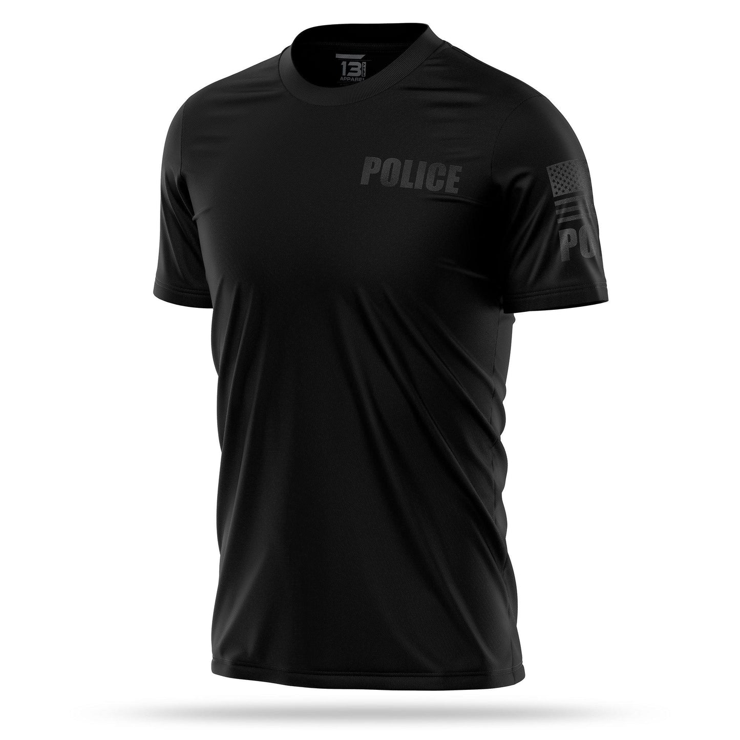 [POLICE] Men's Performance Shirt [BLK/BLK]-13 Fifty Apparel