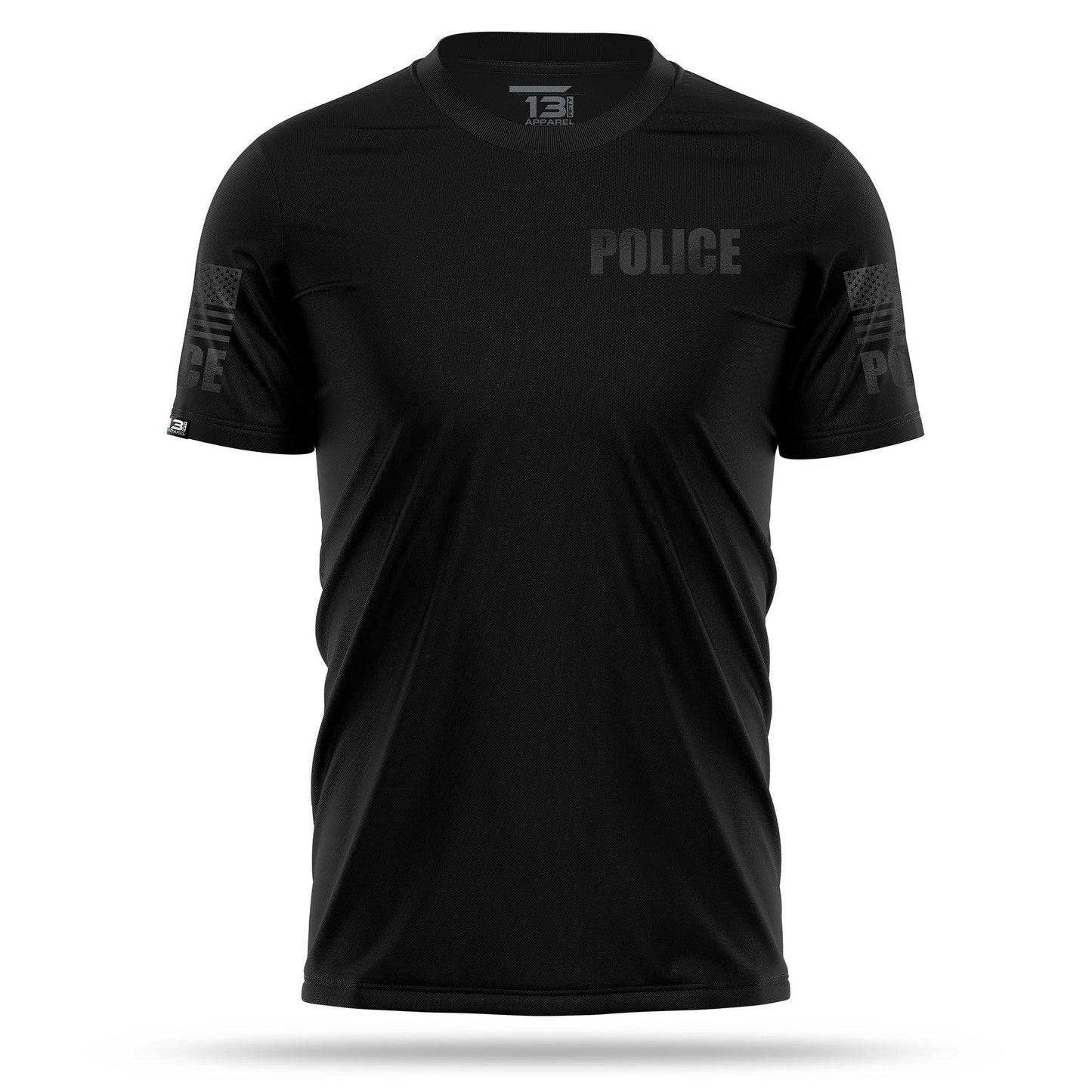 [POLICE] Men's Performance Shirt [BLK/BLK]-13 Fifty Apparel