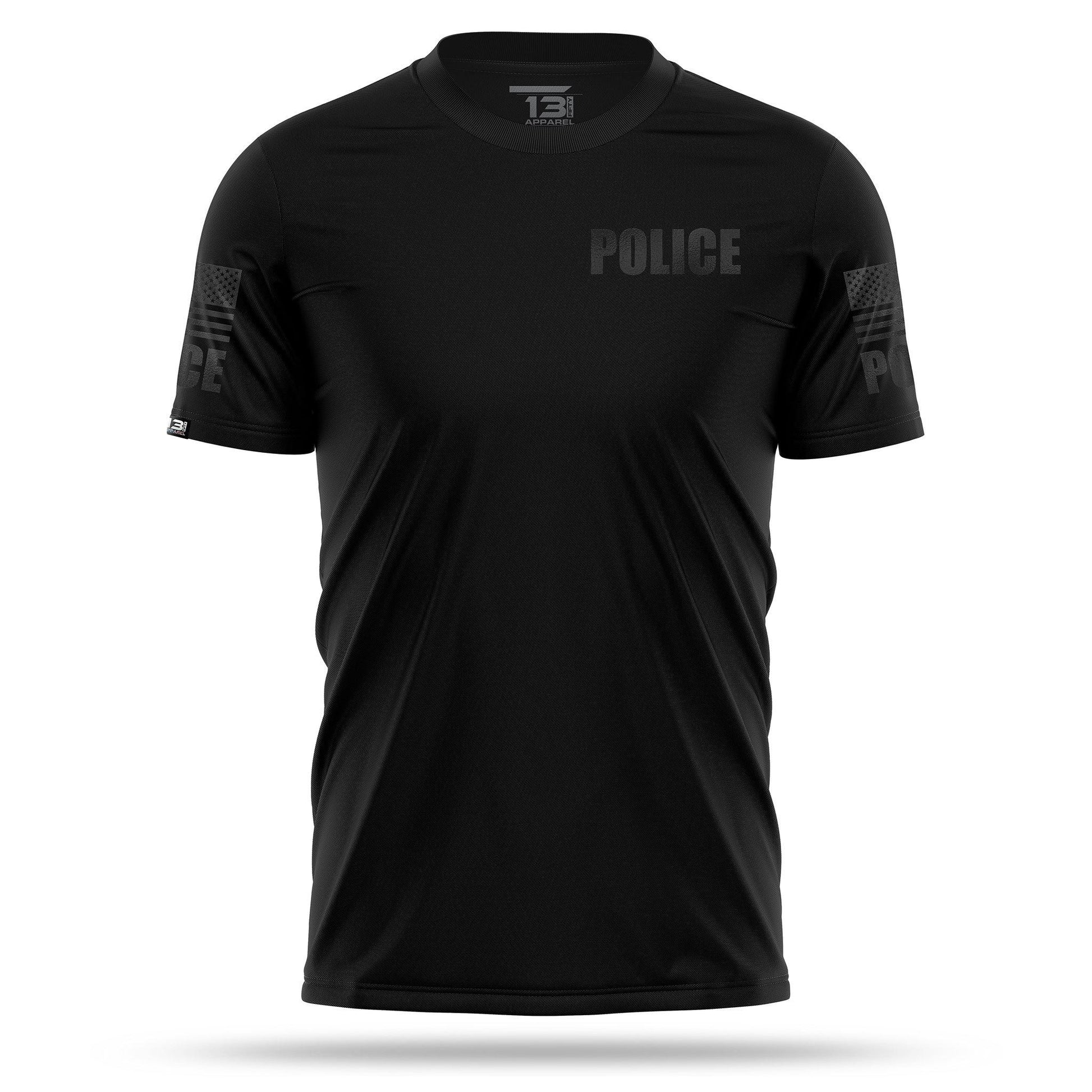 [POLICE] Men's Performance Shirt [BLK/BLK]-13 Fifty Apparel