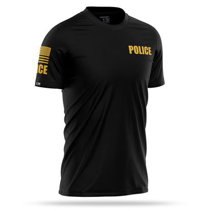 [POLICE] Men's Performance Shirt [BLK/GLD]-13 Fifty Apparel