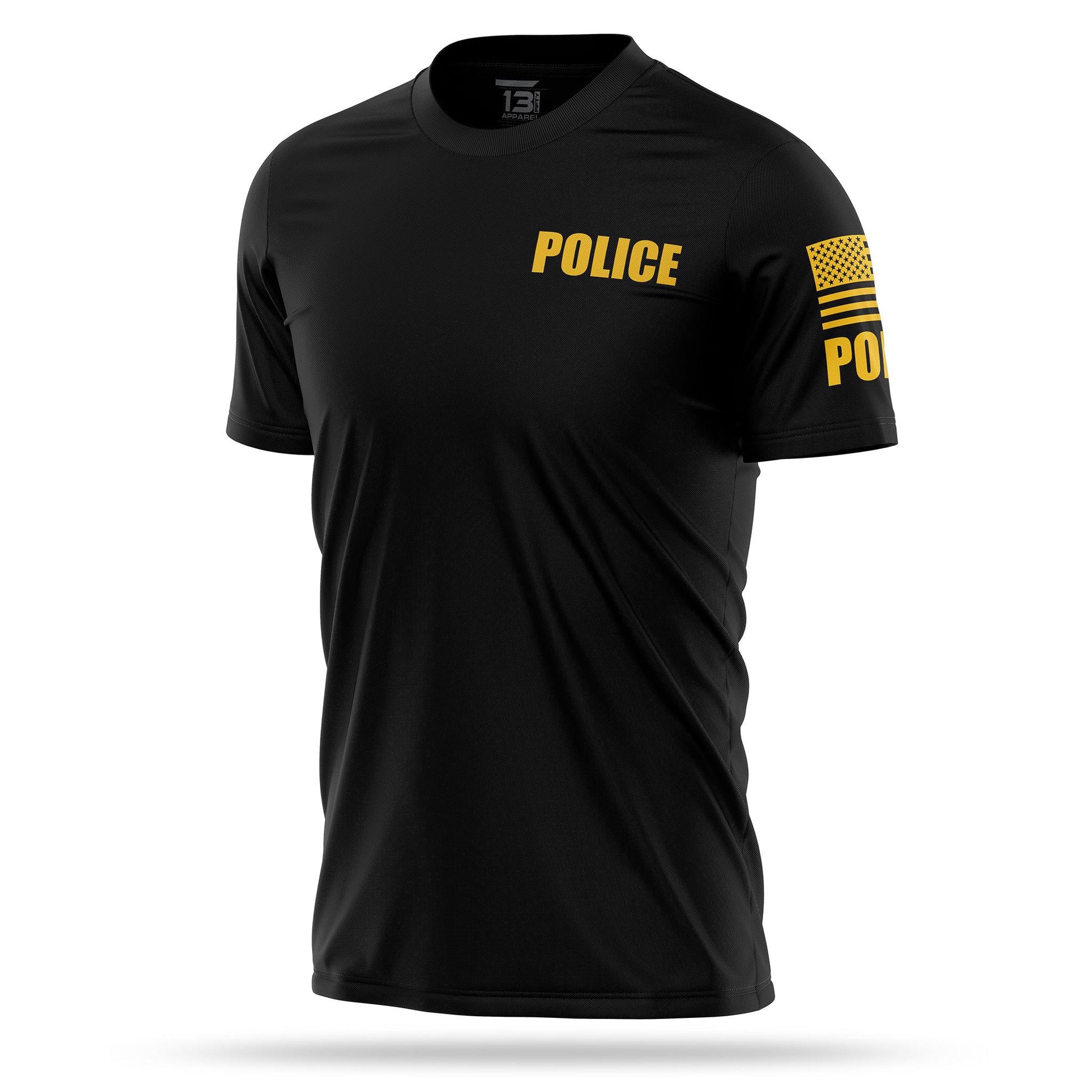 [POLICE] Men's Performance Shirt [BLK/GLD]-13 Fifty Apparel