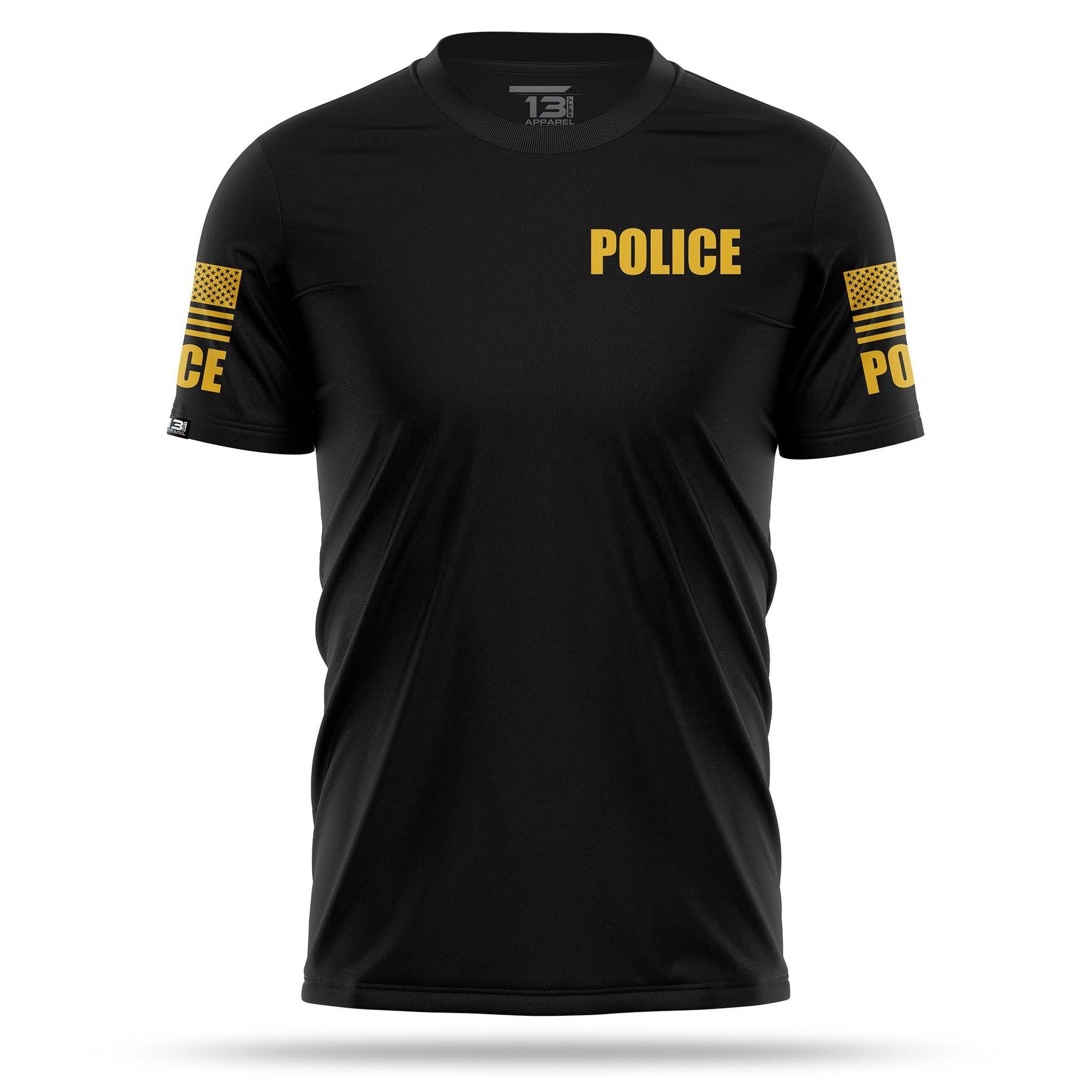 [POLICE] Men's Performance Shirt [BLK/GLD]-13 Fifty Apparel