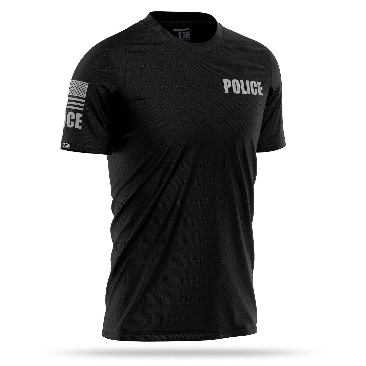 [POLICE] Men's Performance Shirt [BLK/GRY]-13 Fifty Apparel