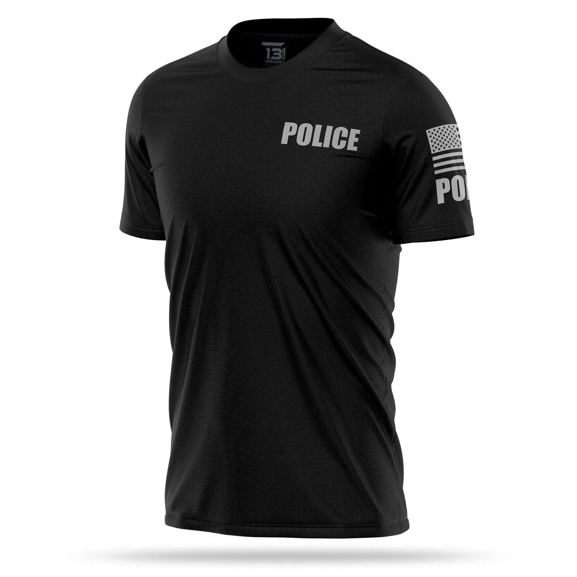 [POLICE] Men's Performance Shirt [BLK/GRY]-13 Fifty Apparel