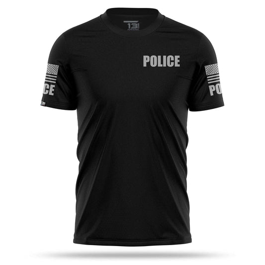 [POLICE] Men's Performance Shirt [BLK/GRY]-13 Fifty Apparel