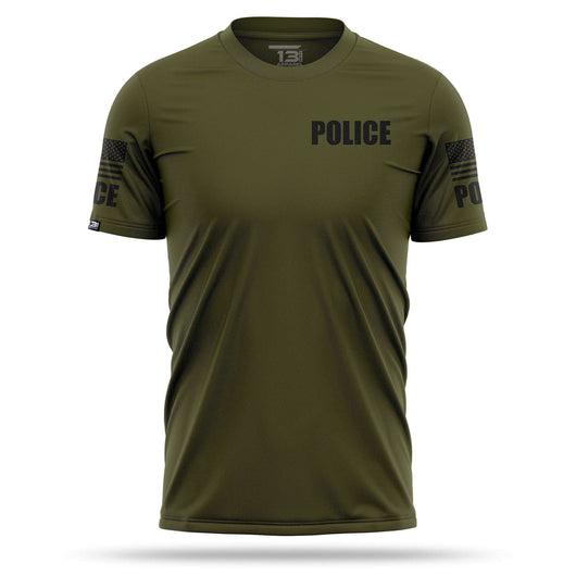 [POLICE] Men's Performance Shirt [GRN/BLK]-13 Fifty Apparel