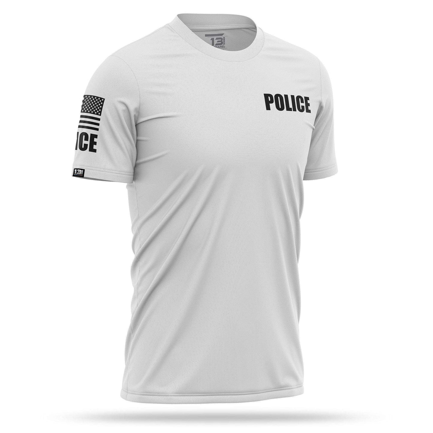 [POLICE] Men's Performance Shirt [WHT/BLK]-13 Fifty Apparel